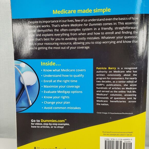 Medicare For Dummies AARP PAPERBACK – 2021 by Patricia Barry 4th Edition - Picture 6 of 14